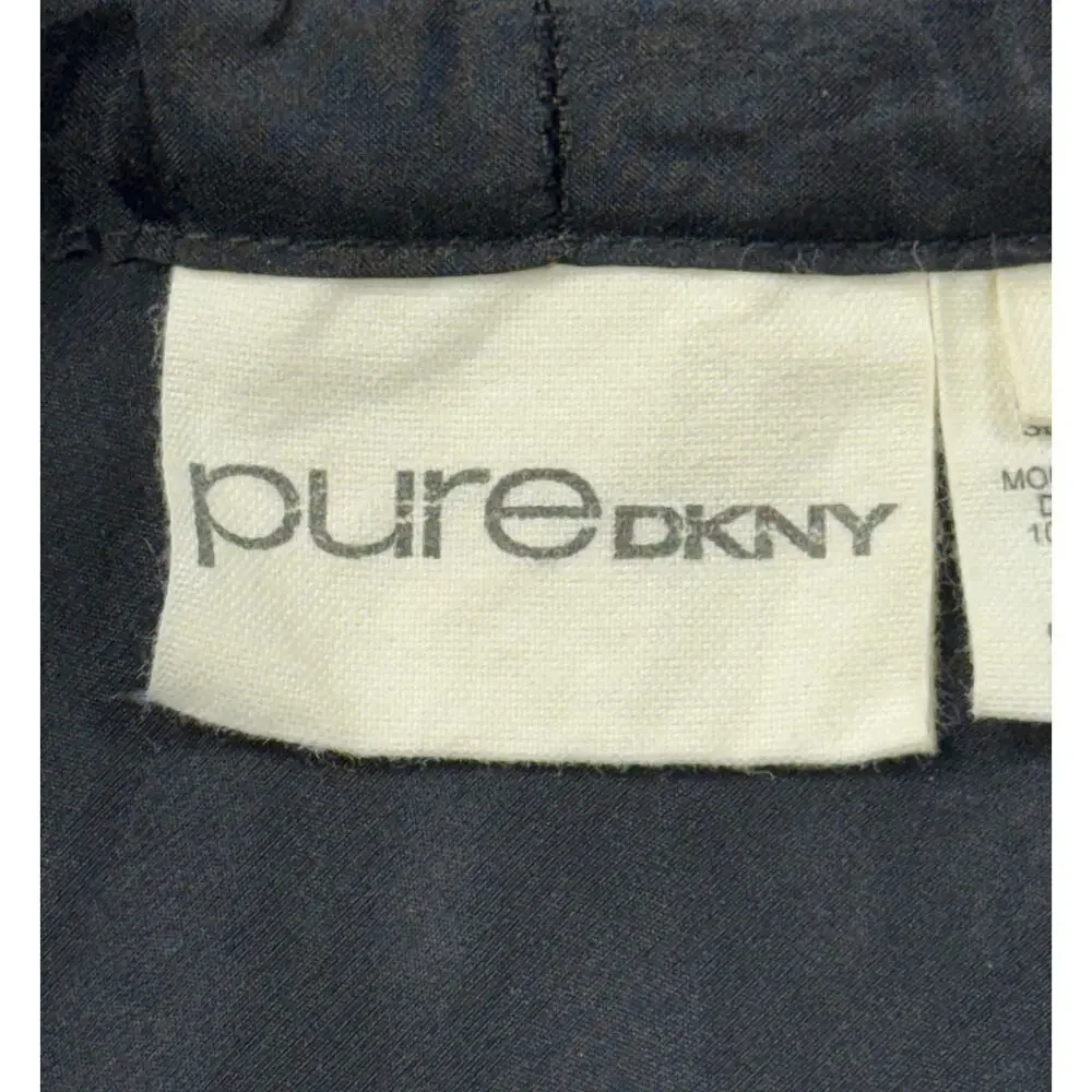 Pure DKNY Black 1990s Skirt, 100% silk Elasticated Waist Sz 6 ruffle hem